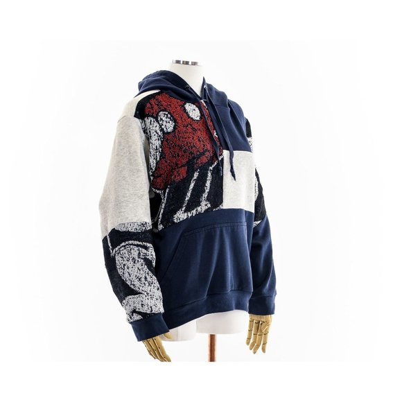 Mickey Mouse Fashion Rework Patchwork Tapestry Hoodie - Picture 2 of 8